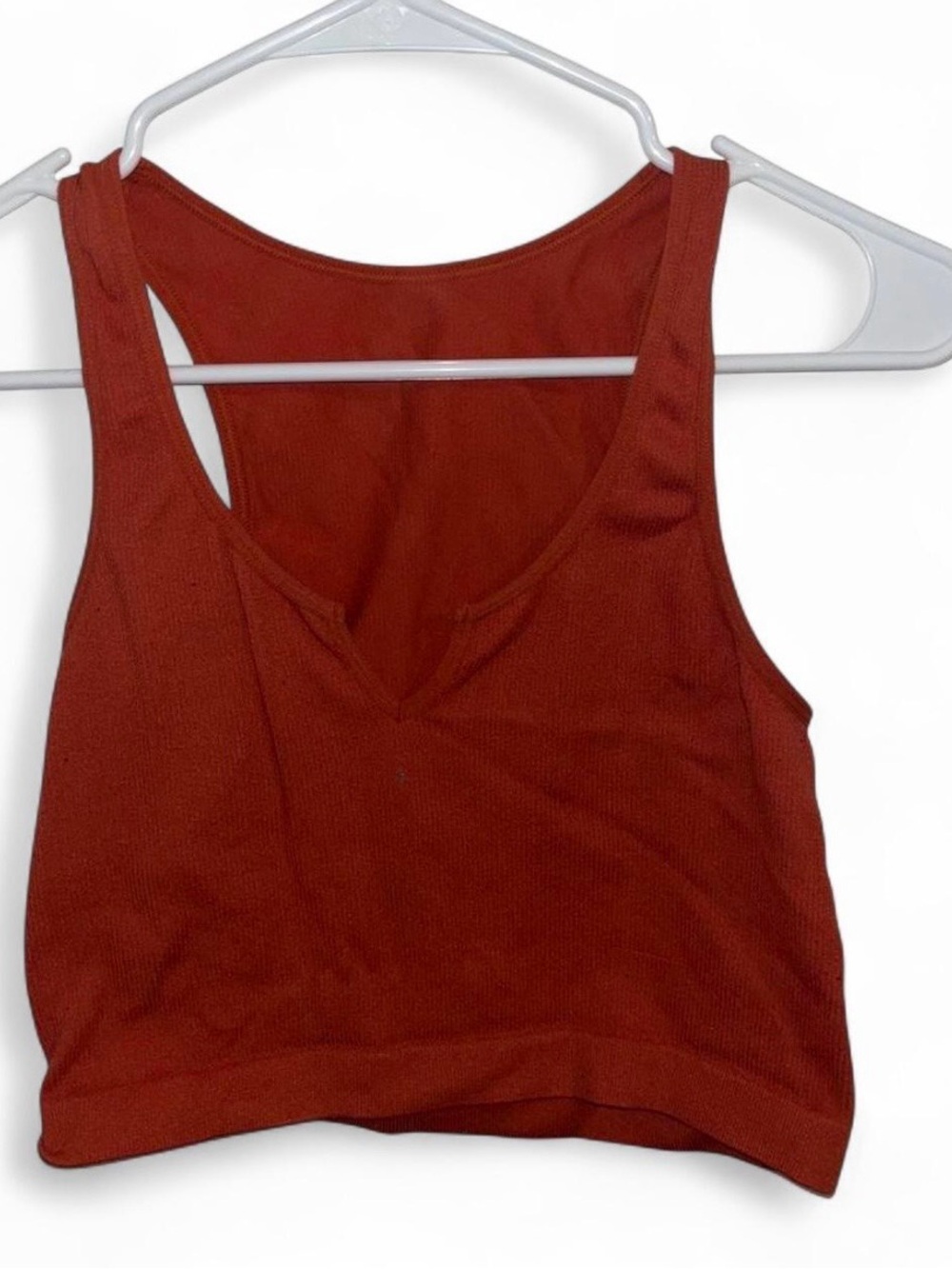 Women's Rust Cropped Scoop Neck Tank Top